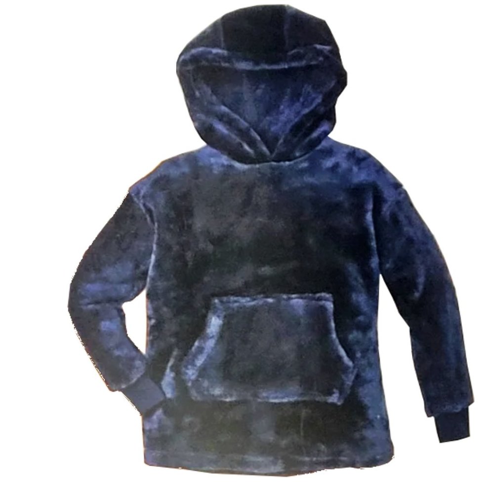 Super Soft and Plush Oversized Hoodie Wearable Blanket - Dark Navy Blue - Youth